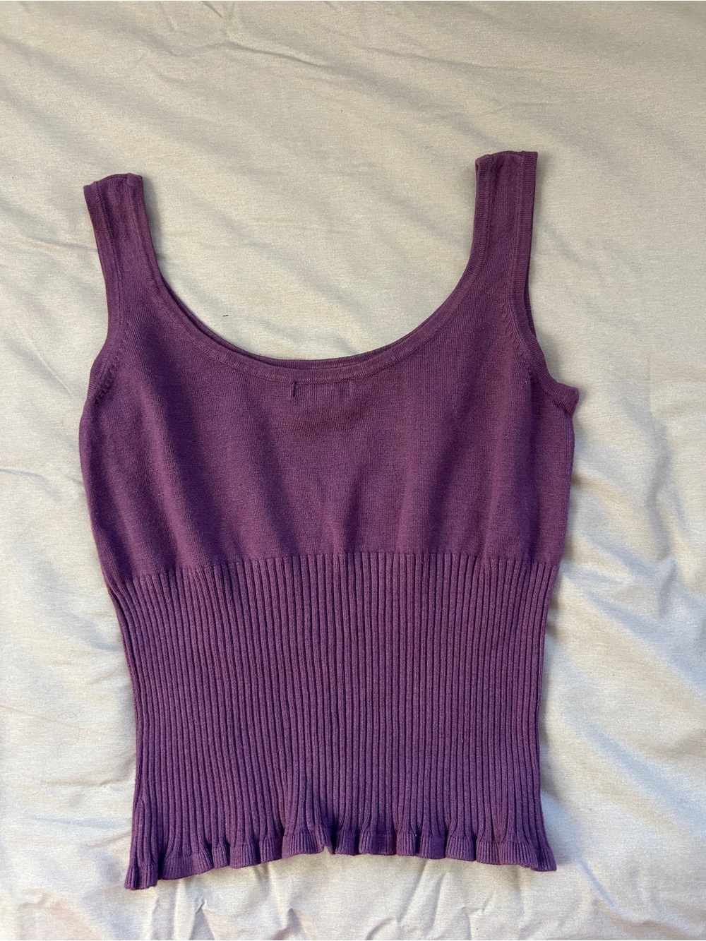Beautiful Purple Ribbed Tank Top - Picture 2 of 3